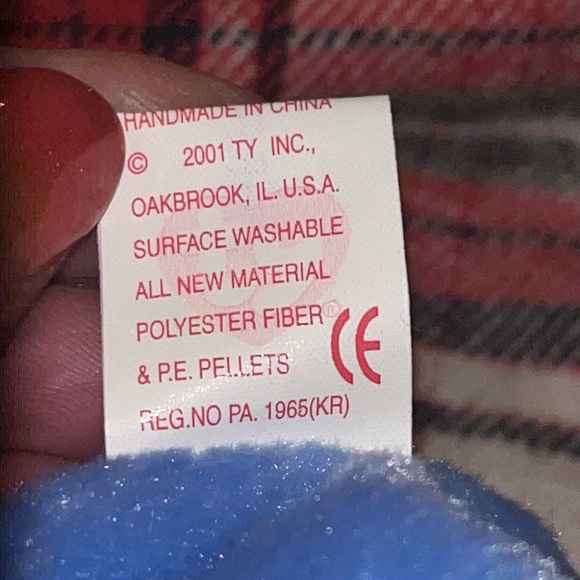 Ty Beanie Baby 2001 "America" Blue Rare Retired Errors Red Cross in memory 9/11 - Picture 9 of 10
